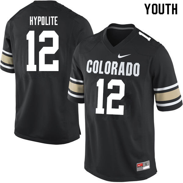 Youth #12 Hasaan Hypolite Colorado Buffaloes College Football Jerseys Sale-Home Black - Click Image to Close